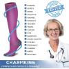 imageCHARMKING 6 PairsCompression Socks for Women ampamp Men Circulation Best Support for Nurses Running AthleticFlight Travel01 BlackBlackBlackBlackPinkGrey