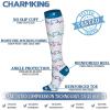 imageCHARMKING 6 PairsCompression Socks for Women ampamp Men Circulation Best Support for Nurses Running AthleticFlight Travel03 BlackNavyNavyPinkWhiteRainbow