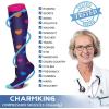 imageCHARMKING 6 PairsCompression Socks for Women ampamp Men Circulation Best Support for Nurses Running AthleticFlight Travel03 BlackNavyNavyPinkWhiteRainbow