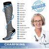imageCHARMKING 6 PairsCompression Socks for Women ampamp Men Circulation Best Support for Nurses Running AthleticFlight Travel04 BlackBlackBlackWhiteGreyGrey