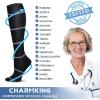 imageCHARMKING 6 PairsCompression Socks for Women ampamp Men Circulation Best Support for Nurses Running AthleticFlight Travel08 BlueBlackBlueGreyGreyBlack