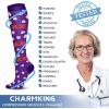imageCHARMKING 6 PairsCompression Socks for Women ampamp Men Circulation Best Support for Nurses Running AthleticFlight Travel09 BlackPinkBlackPurpleBlackWhite