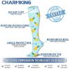 imageCHARMKING 6 PairsCompression Socks for Women ampamp Men Circulation Best Support for Nurses Running AthleticFlight Travel13 GreyPinkBlackCyanGreyOrange