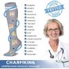 imageCHARMKING 6 PairsCompression Socks for Women ampamp Men Circulation Best Support for Nurses Running AthleticFlight Travel13 GreyPinkBlackCyanGreyOrange