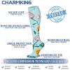 imageCHARMKING 6 PairsCompression Socks for Women ampamp Men Circulation Best Support for Nurses Running AthleticFlight Travel19 BlackOrangeWhiteGreenBluePurple