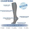 imageCHARMKING 6 PairsCompression Socks for Women ampamp Men Circulation Best Support for Nurses Running AthleticFlight Travel32 BlackBlackWhiteWhiteGreyGrey