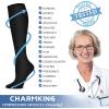 imageCHARMKING 6 PairsCompression Socks for Women ampamp Men Circulation Best Support for Nurses Running AthleticFlight Travel33 BlackBlackGreyGreyNavyNavy