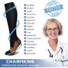 imageCHARMKING Compression Socks for Women ampamp Men Circulation 3 Pairs 1520 mmHg is Best Support for Athletic Running Cycling10 Copper BlackBlackBlack