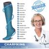 imageCHARMKING Compression Socks for Women ampamp Men Circulation 3 Pairs 1520 mmHg is Best Support for Athletic Running Cycling14 GreyBlueGrey