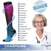 imageCHARMKING Compression Socks for Women ampamp Men Circulation 3 Pairs 1520 mmHg is Best Support for Athletic Running Cycling17 Straps GrayPinkGreen