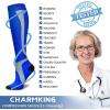 imageCHARMKING Compression Socks for Women ampamp Men Circulation 3 Pairs 1520 mmHg is Best Support for Athletic Running Cycling19 StripblackWhitePink