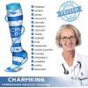 imageCHARMKING Compression Socks for Women ampamp Men Circulation 3 Pairs 1520 mmHg is Best Support for Athletic Running Cycling23 BlackBlackWhite
