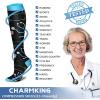 imageCHARMKING Compression Socks for Women ampamp Men Circulation 3 Pairs 1520 mmHg is Best Support for Athletic Running Cycling24 BlackBlackBlue