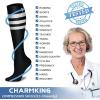 imageCHARMKING Compression Socks for Women ampamp Men Circulation 3 Pairs 1520 mmHg is Best Support for Athletic Running Cycling25 WhitePinkGreen