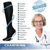 imageCHARMKING Compression Socks for Women ampamp Men Circulation 3 Pairs 1520 mmHg is Best Support for Athletic Running Cycling27 BlackGreyBlue