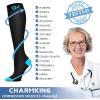 imageCHARMKING Compression Socks for Women ampamp Men Circulation 3 Pairs 1520 mmHg is Best Support for Athletic Running Cycling27 GreyPinkBlue