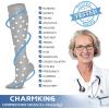 imageCHARMKING Compression Socks for Women ampamp Men Circulation 3 Pairs 1520 mmHg is Best Support for Athletic Running Cycling36 Dark GreyGreyGrey
