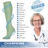 imageCHARMKING Compression Socks for Women ampamp Men Circulation 3 Pairs 1520 mmHg is Best Support for Athletic Running Cycling37 Dark GreenGreenLight Green