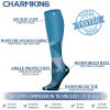 imageCHARMKING Compression Socks for Women ampamp Men Circulation 3 Pairs 1520 mmHg is Best Support for Athletic Running Cycling42 GreenBlueGrey