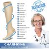 imageCHARMKING Compression Socks for Women ampamp Men Circulation 8 Pairs 1520 mmHg is Best Support for Athletic RunningHiking09 BlackBlackWhiteGreyBeige