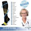 imageCHARMKING Compression Socks for Women ampamp Men Circulation 8 Pairs 1520 mmHg is Best Support for Athletic RunningHiking14 RedYellowBlueWhiteBlue