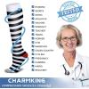 imageCHARMKING Compression Socks for Women ampamp Men Circulation 8 Pairs 1520 mmHg is Best Support for Athletic RunningHiking18 PinkRainbowCyanWhiteBlue