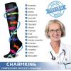 imageCHARMKING Compression Socks for Women ampamp Men Circulation 8 Pairs 1520 mmHg is Best Support for Athletic RunningHiking22 YellowBlackBlueBlackRed