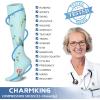 imageCHARMKING Compression Socks for Women ampamp Men Circulation 8 Pairs 1520 mmHg is Best Support for Athletic RunningHiking26 NavyWhitePinkGreyCyan