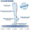 imageCHARMKING Compression Socks for Women ampamp Men Circulation 8 Pairs 1520 mmHg is Best Support for Athletic RunningHiking27 BluePinkCyanBlackPink