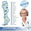 imageCHARMKING Compression Socks for Women ampamp Men Circulation 8 Pairs 1520 mmHg is Best Support for Athletic RunningHiking30 BlueBlueWhiteCyanOrange