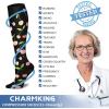 imageCHARMKING Compression Socks for Women ampamp Men Circulation 8 Pairs 1520 mmHg is Best Support for Athletic RunningHiking36 BlackBlackBlueWhiteWhite