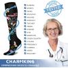 imageCHARMKING Compression Socks for Women ampamp Men Circulation 8 Pairs 1520 mmHg is Best Support for Athletic RunningHiking38 GreenBlackWhiteGreenGreen