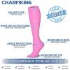 imageCHARMKING Compression Socks for Women ampamp Men Circulation 8 Pairs 1520 mmHg is Best Support for Athletic RunningHiking48 PinkPinkPinkPinkPink