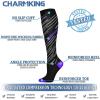 imageCHARMKING Compression Socks for Women ampamp Men Circulation 8 Pairs 1520 mmHg is Best Support for Athletic RunningHikingOrangeRedGreenWhiteBlue