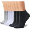 imageCHARKING 8 Pairs Ankle Socks for Women  Non Slip Cotton No Show Low Cut Casual Socks01 BlackBlackBlackWhiteWhiteWhiteGreyGrey