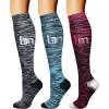 imageCHARMKING Compression Socks for Women ampamp Men Circulation 3 Pairs 1520 mmHg is Best Support for Athletic Running Cycling22 Lake BlueGrayRose Red