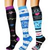 imageCHARMKING Compression Socks for Women ampamp Men Circulation 3 Pairs 1520 mmHg is Best Support for Athletic Running Cycling23 BlackBlackWhite
