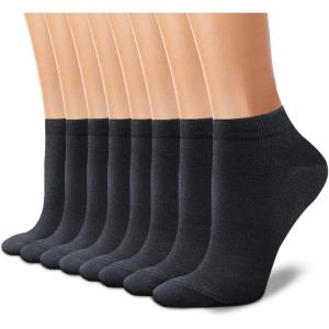 imageCHARKING 8 Pairs Ankle Socks for Women  Non Slip Cotton No Show Low Cut Casual Socks02 BlackBlackBlackBlackBlackBlackBlackBlack