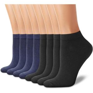 imageCHARKING 8 Pairs Ankle Socks for Women  Non Slip Cotton No Show Low Cut Casual Socks05 BlackBlackBlackBlackNavyNavyNavyNavy