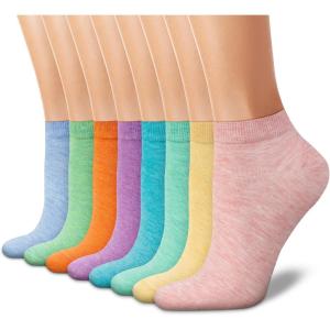 imageCHARKING 8 Pairs Ankle Socks for Women  Non Slip Cotton No Show Low Cut Casual Socks06 PinkYellowChartreuseCyanPurpleOrangeGreenBlue