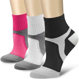 imageCHARMKING Compression Socks for Women ampamp Men Circulation 1520 mmHg is Best for Athletic Running Cycling Nurse Daily Wear01 RoseWhiteBlack