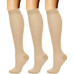 imageCHARMKING Compression Socks for Women ampamp Men Circulation 3 Pairs 1520 mmHg is Best Support for Athletic Running Cycling04 NudeNudeNude