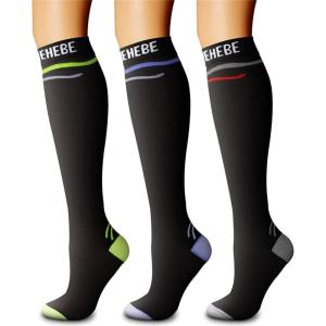 imageCHARMKING Compression Socks for Women ampamp Men Circulation 3 Pairs 1520 mmHg is Best Support for Athletic Running Cycling18 BlackBlackBlack