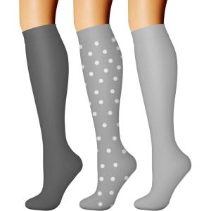 imageCHARMKING Compression Socks for Women ampamp Men Circulation 3 Pairs 1520 mmHg is Best Support for Athletic Running Cycling36 Dark GreyGreyGrey