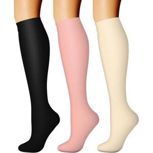 imageCHARMKING Compression Socks for Women ampamp Men Circulation 3 Pairs 1520 mmHg is Best Support for Athletic Running Cycling38 BlackYellowPink