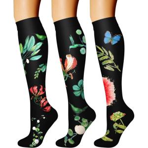imageCHARMKING Compression Socks for Women ampamp Men Circulation 3 Pairs 1520 mmHg is Best Support for Athletic Running Cycling39 GreenRedBlue