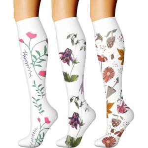 imageCHARMKING Compression Socks for Women ampamp Men Circulation 3 Pairs 1520 mmHg is Best Support for Athletic Running Cycling40 PinkPurpleBrown