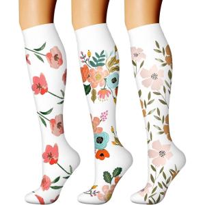 imageCHARMKING Compression Socks for Women ampamp Men Circulation 3 Pairs 1520 mmHg is Best Support for Athletic Running Cycling41 PinkOrangeGreen