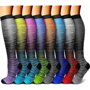 imageCHARMKING Compression Socks for Women ampamp Men Circulation 8 Pairs 1520 mmHg is Best Support for Athletic RunningHiking13 BlackGreyGreyBlueBlue