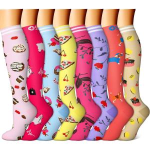 imageFEYHAY Copper Compression Socks 8 Pairs 1520 mmHg Circulation is Best Athletic ampamp Daily for Men ampamp Women Running Climbing09 Colour Mixture